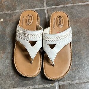 Dr. Scholl's White and Tan Women's Sandals